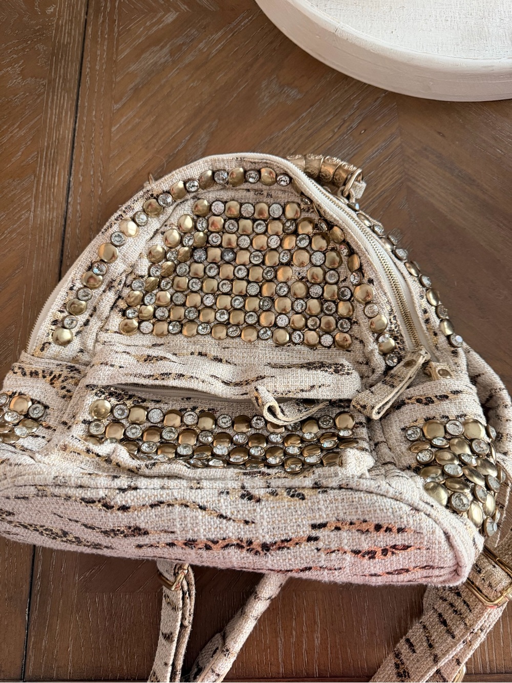 Studded Cream-Tone Women’s Backpack